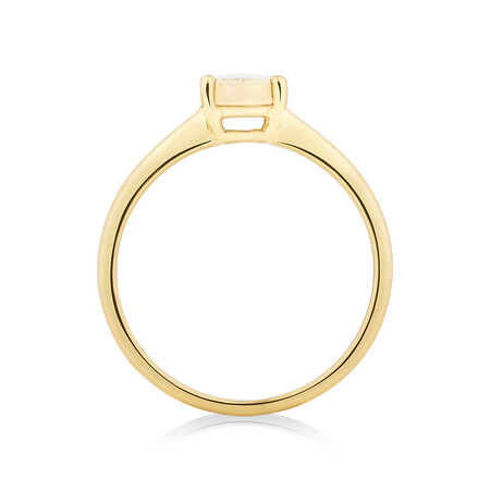 Solitaire Ring with Opal in 10kt Yellow Gold Solitaire Ring with Opal in 10kt Yellow Gold