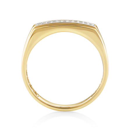 Men's Ring with 0.15 Carat TW of Diamonds In 10kt Yellow Gold Men's Ring with 0.15 Carat TW of Diamonds In 10kt Yellow Gold