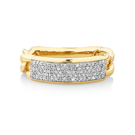 Pave Link Ring with 0.25 Carat TW of Diamonds in 10kt Yellow Gold Pave Link Ring with 0.25 Carat TW of Diamonds in 10kt Yellow Gold