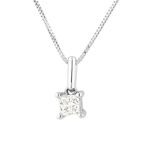 Solitaire Pendant with a 1/4 Carat Diamond in 18ct White Gold Solitaire Pendant with a 1/4 Carat Diamond in 18ct White Gold