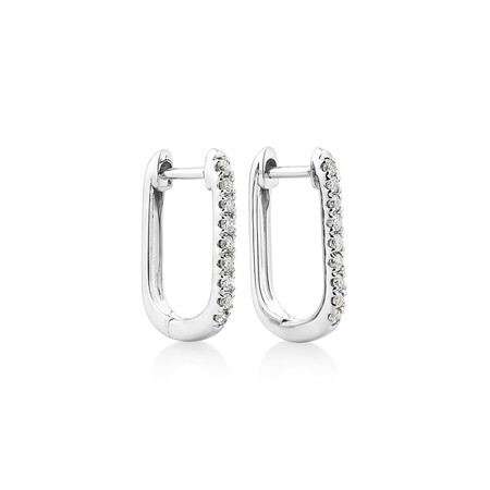 Huggies with 0.14 Carat TW of Diamonds in 10kt White Gold Huggies with 0.14 Carat TW of Diamonds in 10kt White Gold