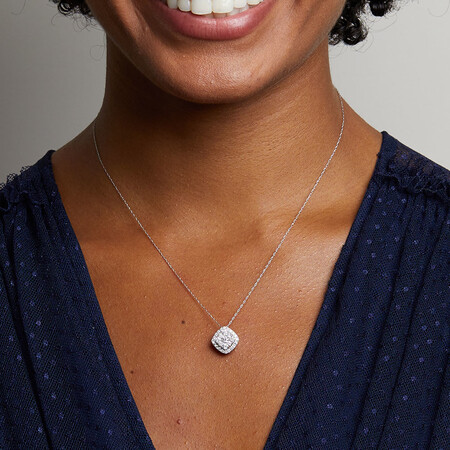 Pendant with 1 Carat TW of Diamonds in 10ct White Gold Pendant with 1 Carat TW of Diamonds in 10ct White Gold