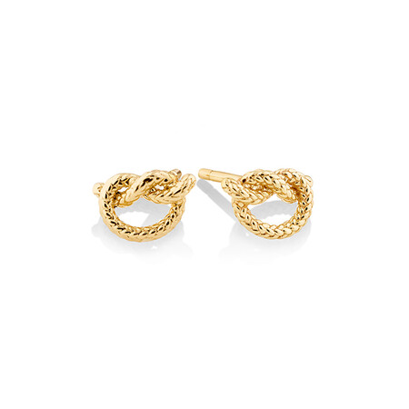 Overhand Rope Knot Earrings in 10kt Yellow Gold Overhand Rope Knot Earrings in 10kt Yellow Gold