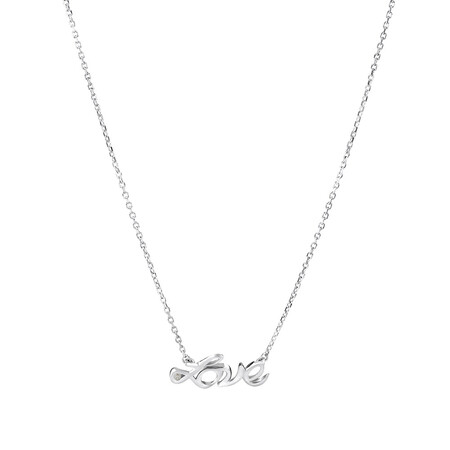 Love Necklace with Diamonds in Sterling Silver Love Necklace with Diamonds in Sterling Silver