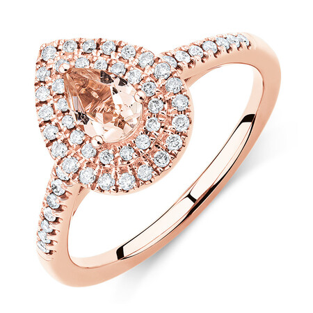 Sir Michael Hill Designer Fashion Ring with Morganite & 0.25 Carat TW of Diamonds in 10kt Rose Gold Sir Michael Hill Designer Fashion Ring with Morganite & 0.25 Carat TW of Diamonds in 10kt Rose Gold