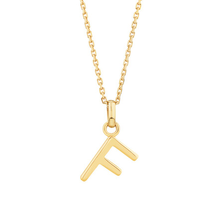 F Initial Pendant in 10kt Yellow Gold F Initial Pendant in 10kt Yellow Gold