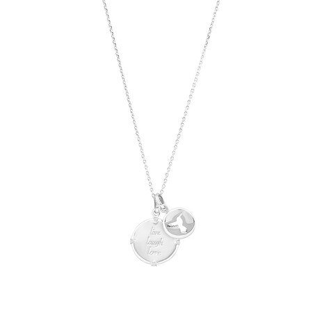Two Engraved Pendants in Cubic Zirconia & Sterling Silver Two Engraved Pendants in Cubic Zirconia & Sterling Silver