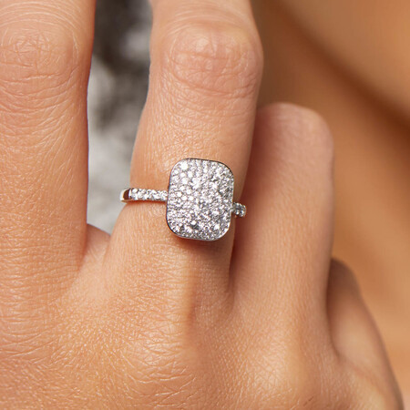 Pave Ring with 1 Carat TW of Diamonds in 14kt White Gold Pave Ring with 1 Carat TW of Diamonds in 14kt White Gold