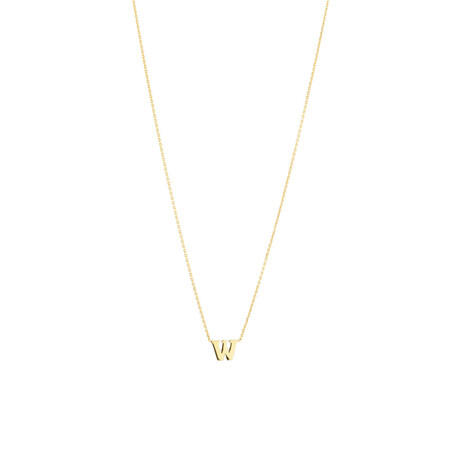 "W" Initial Necklace in 10ct Yellow Gold "W" Initial Necklace in 10ct Yellow Gold