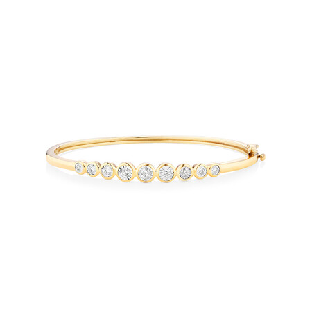 Bangle with 0.50 Carat TW of Diamonds in 10kt Yellow Gold Bangle with 0.50 Carat TW of Diamonds in 10kt Yellow Gold