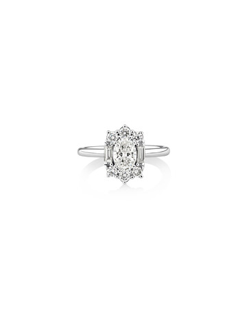 Sir Michael Hill Designer Oval Engagement Ring with 0.96 Carat TW Diamonds in 18ct White Gold Sir Michael Hill Designer Oval Engagement Ring with 0.96 Carat TW Diamonds in 18ct White Gold