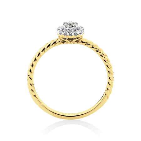 Promise Ring with 0.13 Carat TW of Diamonds in 10ct Yellow Gold Promise Ring with 0.13 Carat TW of Diamonds in 10ct Yellow Gold