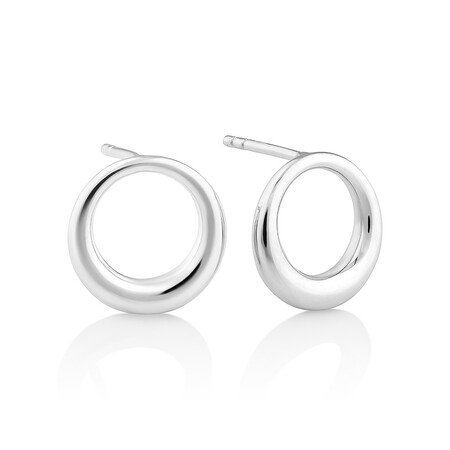 Sculpture Circle Stud Earrings In Sterling Silver Sculpture Circle Stud Earrings In Sterling Silver