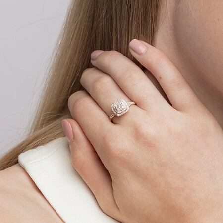 Engagement Ring with 1/2 Carat TW of Diamonds in 10ct Rose Gold Engagement Ring with 1/2 Carat TW of Diamonds in 10ct Rose Gold