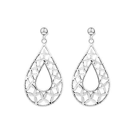 Filigree Drop Earrings in Sterling Silver Filigree Drop Earrings in Sterling Silver