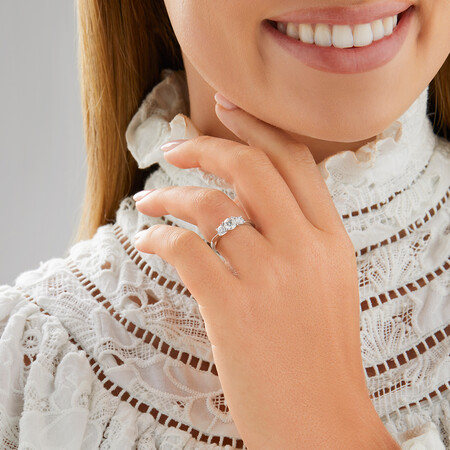 Engagement Ring with 1 Carat TW of Diamonds in 14kt White Gold Engagement Ring with 1 Carat TW of Diamonds in 14kt White Gold