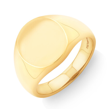 Men's Oval Signet Ring in 10kt Yellow Gold Men's Oval Signet Ring in 10kt Yellow Gold