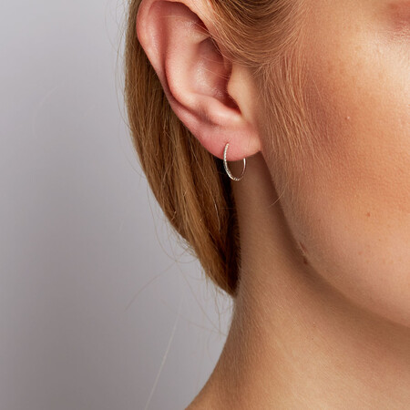 12mm Sleeper Earrings in Sterling Silver 12mm Sleeper Earrings in Sterling Silver