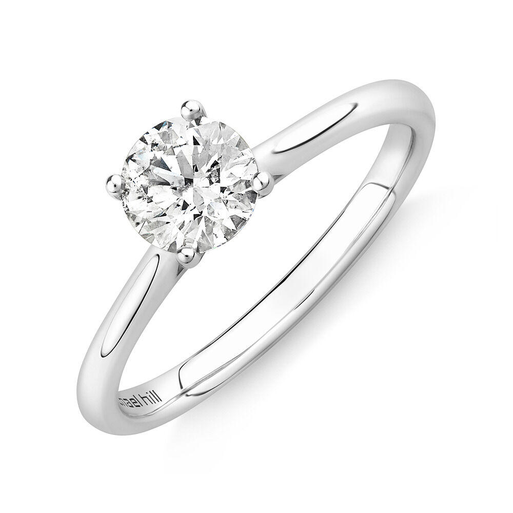 Evermore Certified Solitaire Engagement Ring with a 0.70 Carat TW Diamond in 14ct White Gold