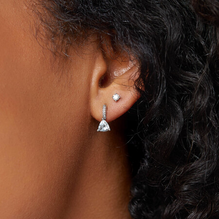 Drop Earrings with Aquamarine & Diamonds in 10kt White Gold Drop Earrings with Aquamarine & Diamonds in 10kt White Gold