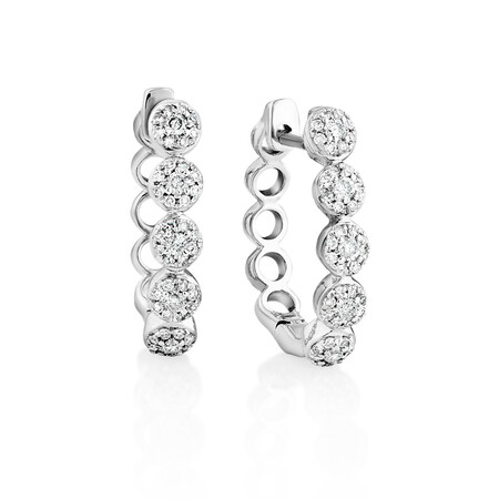 Bubble Huggie Earrings with 0.25 Carat TW of Diamonds in 10ct White Gold Bubble Huggie Earrings with 0.25 Carat TW of Diamonds in 10ct White Gold