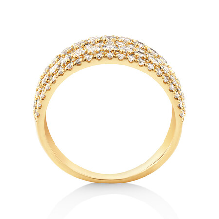 Multi Row Ring with 1.50 Carat TW Diamond in 14ct Yellow Gold Multi Row Ring with 1.50 Carat TW Diamond in 14ct Yellow Gold
