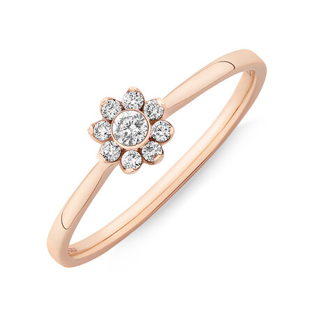 Evermore Promise Ring with 0.15 Carat TW of Diamonds in 10ct Rose Gold Evermore Promise Ring with 0.15 Carat TW of Diamonds in 10ct Rose Gold