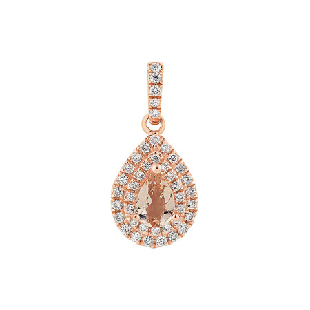 Sir Michael Hill Designer Pendant with Morganite & 0.20 Carat TW of Diamonds in 10kt Rose Gold Sir Michael Hill Designer Pendant with Morganite & 0.20 Carat TW of Diamonds in 10kt Rose Gold