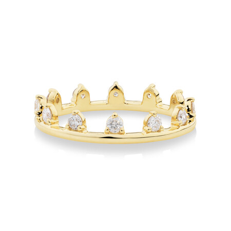 Zipper Ring with 0.41 Carat TW of Diamonds in 10ct Yellow Gold Zipper Ring with 0.41 Carat TW of Diamonds in 10ct Yellow Gold