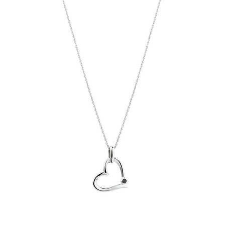 Heart Pendant with Natural Black Sapphire in Sterling Silver Heart Pendant with Natural Black Sapphire in Sterling Silver