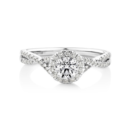 Engagement Ring with 0.70 Carat TW of Diamonds in 14kt White Gold Engagement Ring with 0.70 Carat TW of Diamonds in 14kt White Gold
