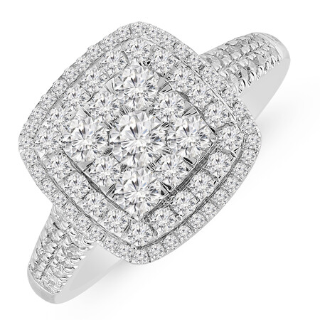 Ring with 1.00 Carat TW of Diamonds in 10ct White Gold Ring with 1.00 Carat TW of Diamonds in 10ct White Gold