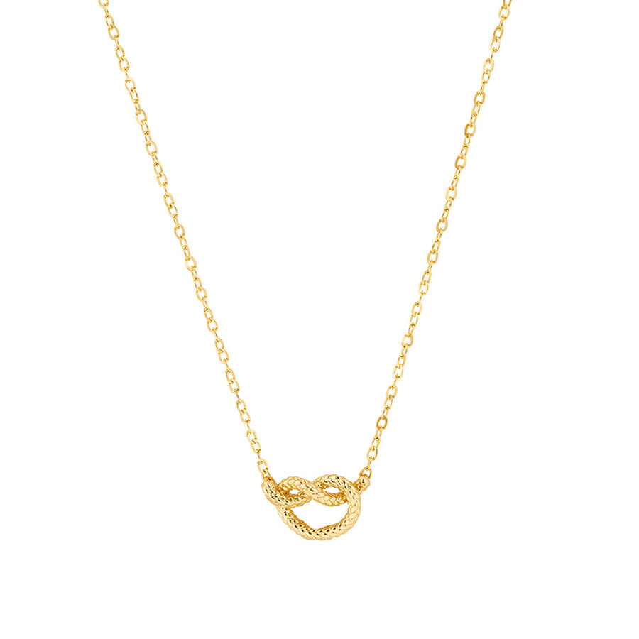 Overhand Rope Knot Necklace in 10ct Yellow Gold