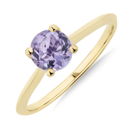 Ring with Amethyst in 10kt Yellow Gold Ring with Amethyst in 10kt Yellow Gold