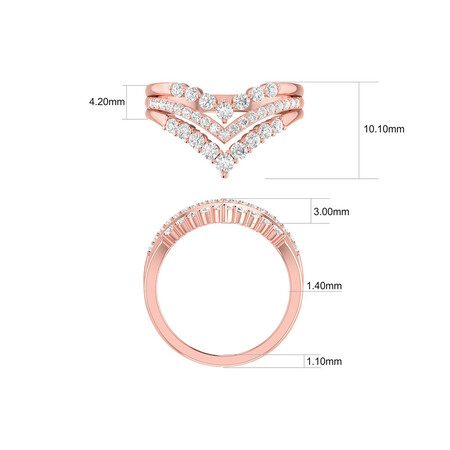 Three Row Chevron Ring with 0.75 Carat TW of Diamonds in 10kt Rose Gold Three Row Chevron Ring with 0.75 Carat TW of Diamonds in 10kt Rose Gold