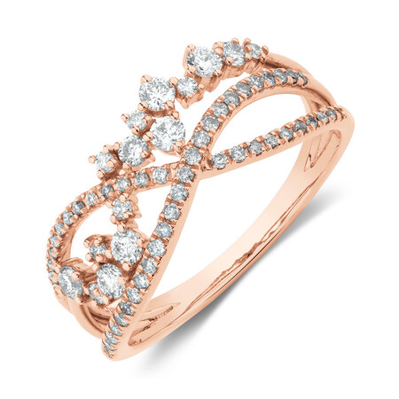 Ring with 0.50 Carat TW of Diamonds in 10ct Rose Gold Ring with 0.50 Carat TW of Diamonds in 10ct Rose Gold