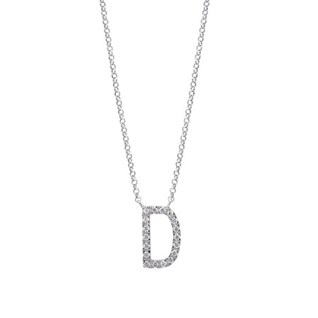 D Initial Necklace with 0.10 Carat TW of Diamonds in 10kt White Gold D Initial Necklace with 0.10 Carat TW of Diamonds in 10kt White Gold