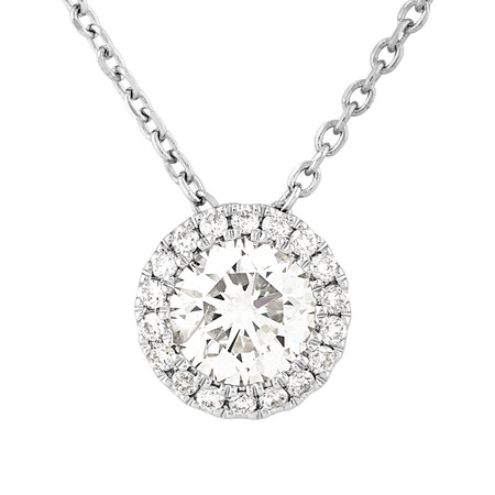 Sir Michael Hill Designer Halo Pendant with Chain with 0.45 Carat TW of Diamonds in 18kt White Gold Sir Michael Hill Designer Halo Pendant with Chain with 0.45 Carat TW of Diamonds in 18kt White Gold
