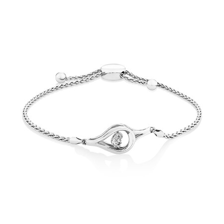 Everlight Adjustable Bracelet with a Diamond in Sterling Silver Everlight Adjustable Bracelet with a Diamond in Sterling Silver
