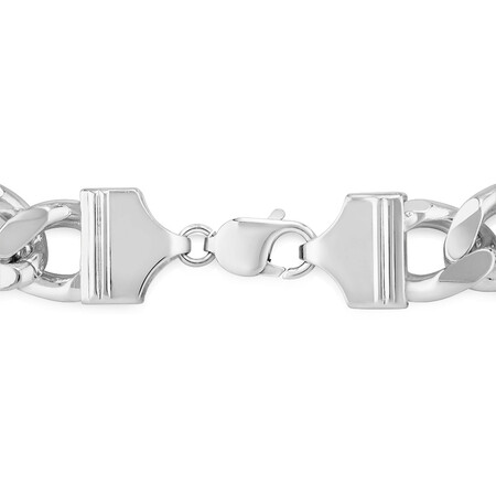 22cm (8.6”) 11.5mm-12mm Width Heavy Curb Chain Bracelet in Sterling Silver 22cm (8.6”) 11.5mm-12mm Width Heavy Curb Chain Bracelet in Sterling Silver