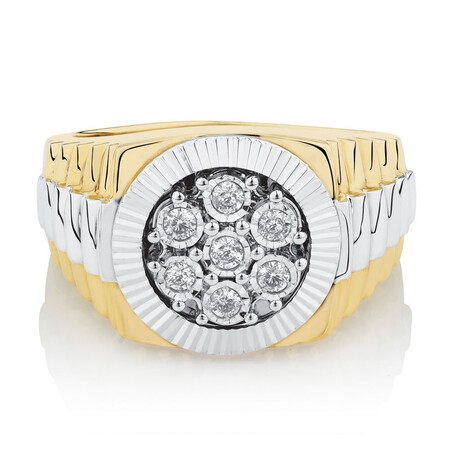 Men's Ring with 1/4 Carat TW of Diamonds in 10kt Yellow & White Gold Men's Ring with 1/4 Carat TW of Diamonds in 10kt Yellow & White Gold