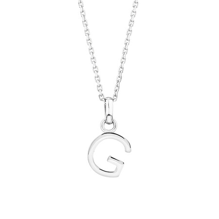 "G" Initial Pendant in Sterling Silver "G" Initial Pendant in Sterling Silver