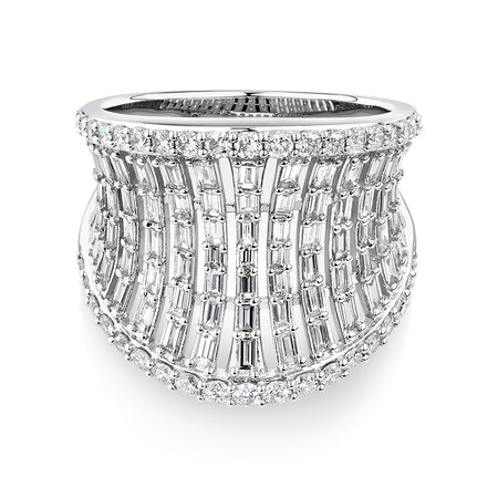 Concave Ring with 1.50 Carat TW of Diamonds in 14ct White Gold Concave Ring with 1.50 Carat TW of Diamonds in 14ct White Gold