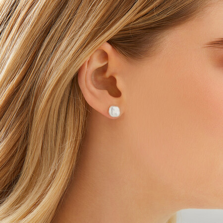 7-8mm Studs with Cultured Freshwater Baroque Pearls in 10kt Yellow Gold 7-8mm Studs with Cultured Freshwater Baroque Pearls in 10kt Yellow Gold