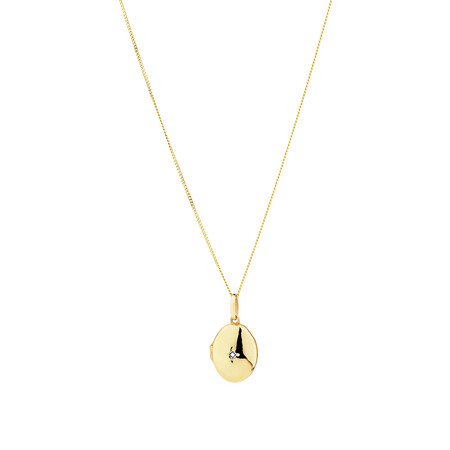 Oval diamond set Locket in 10ct Yellow Gold Oval diamond set Locket in 10ct Yellow Gold