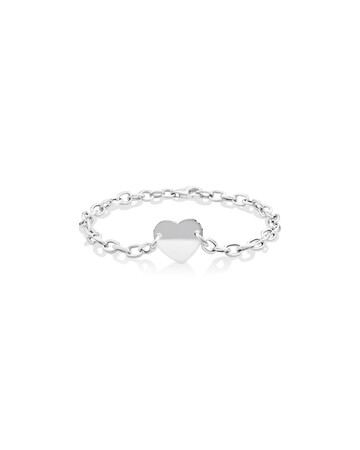19cm (7.5") Heart Disc Bracelet in Sterling Silver 19cm (7.5") Heart Disc Bracelet in Sterling Silver