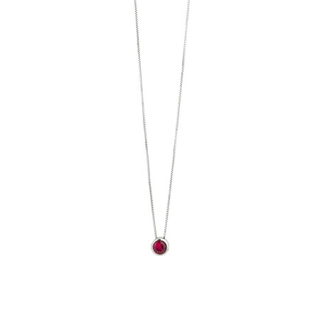Pendant with Ruby Cubic Zirconia in Sterling Silver Pendant with Ruby Cubic Zirconia in Sterling Silver