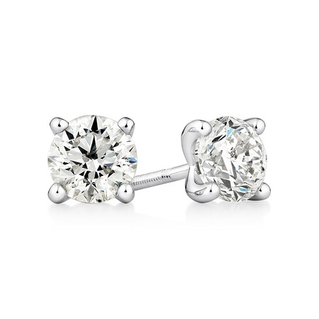 Solitaire Earrings with 1.40 Carat TW of Diamond in 14ct White Gold Solitaire Earrings with 1.40 Carat TW of Diamond in 14ct White Gold