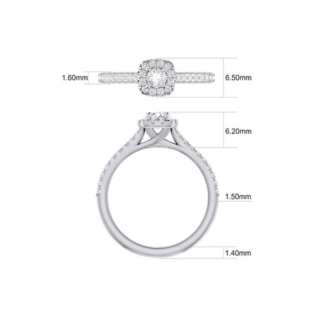 Engagement Ring with 1/2 Carat TW of Diamonds in 14ct White Gold Engagement Ring with 1/2 Carat TW of Diamonds in 14ct White Gold