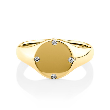 Compass Ring with Diamonds in 10ct Yellow Gold Compass Ring with Diamonds in 10ct Yellow Gold
